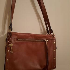 Like new FOSSIL long strap leather purse